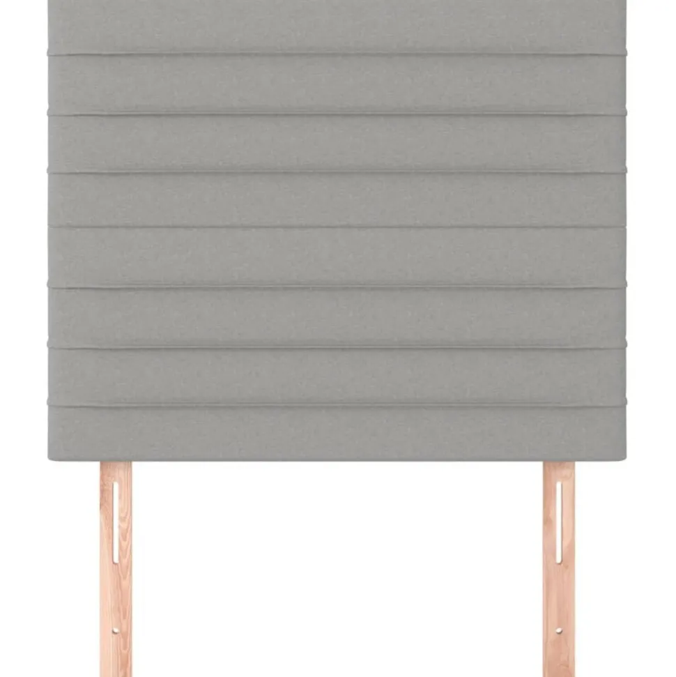 vidaXL Hoofdbord lichtgrijs 80x5x118/128 cm stof