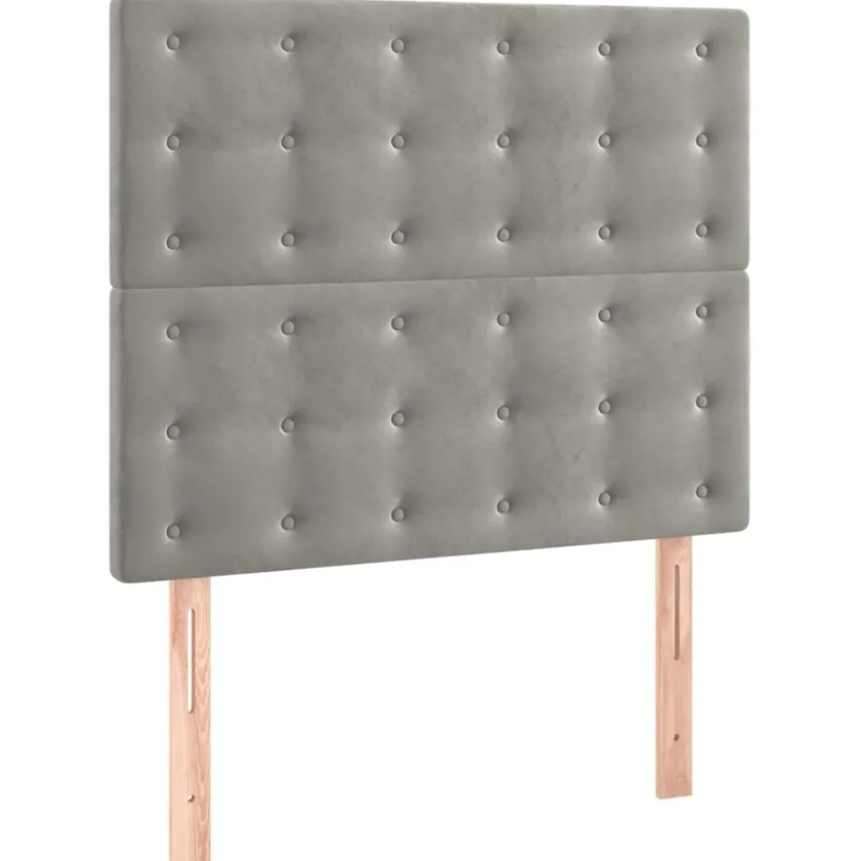 vidaXL Hoofdbord lichtgrijs 80x5x118/128 cm fluweel