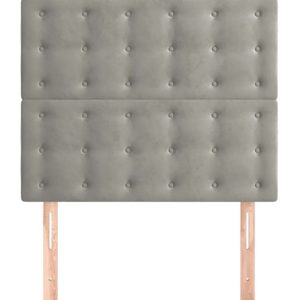 vidaXL Hoofdbord lichtgrijs 80x5x118/128 cm fluweel