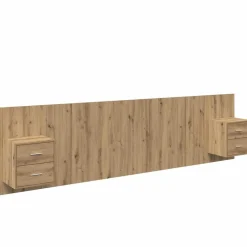 vidaXL Hoofdbord Met Kast met lade 3 pcs Artisan Eiken Bewerkt hout