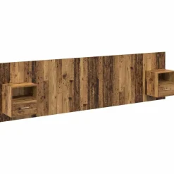 vidaXL Hoofdbord Met Kast met lade 3 pcs Oud Hout Bewerkt hout