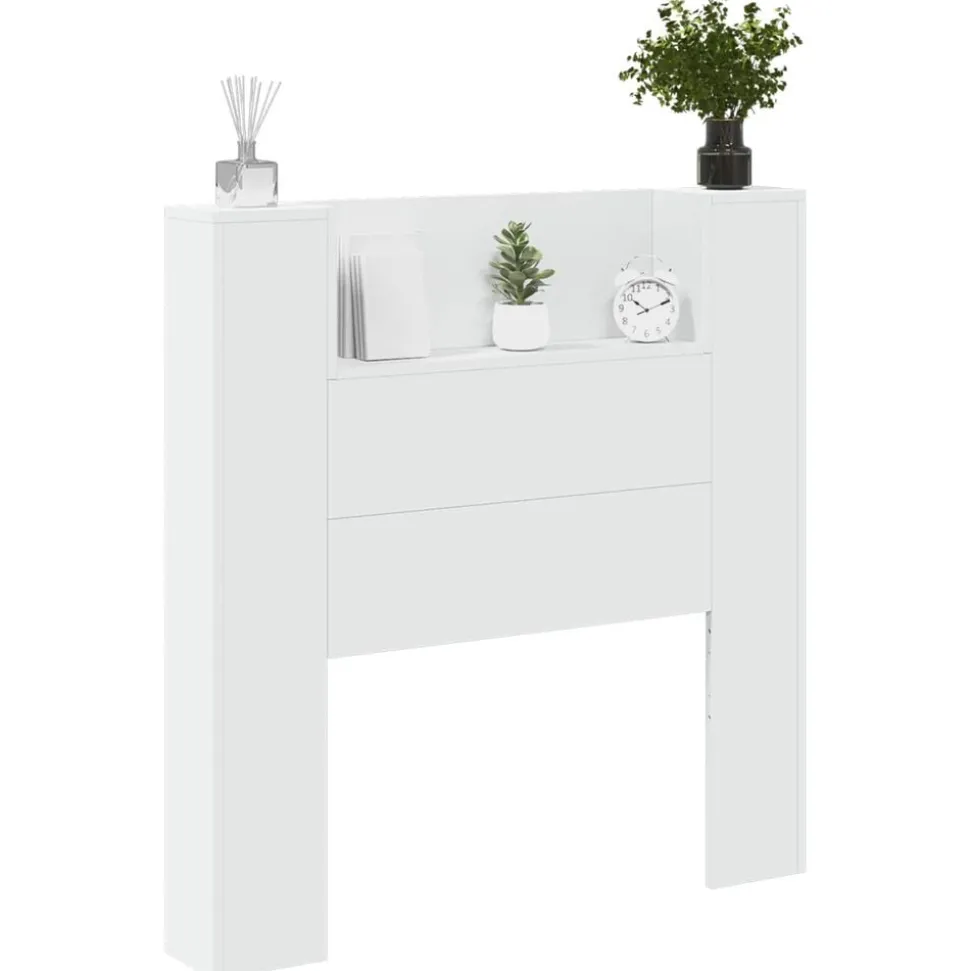 vidaXL Hoofdbord met plank Wit 100 x 16,5 x 103,5 cm Bewerkt hout