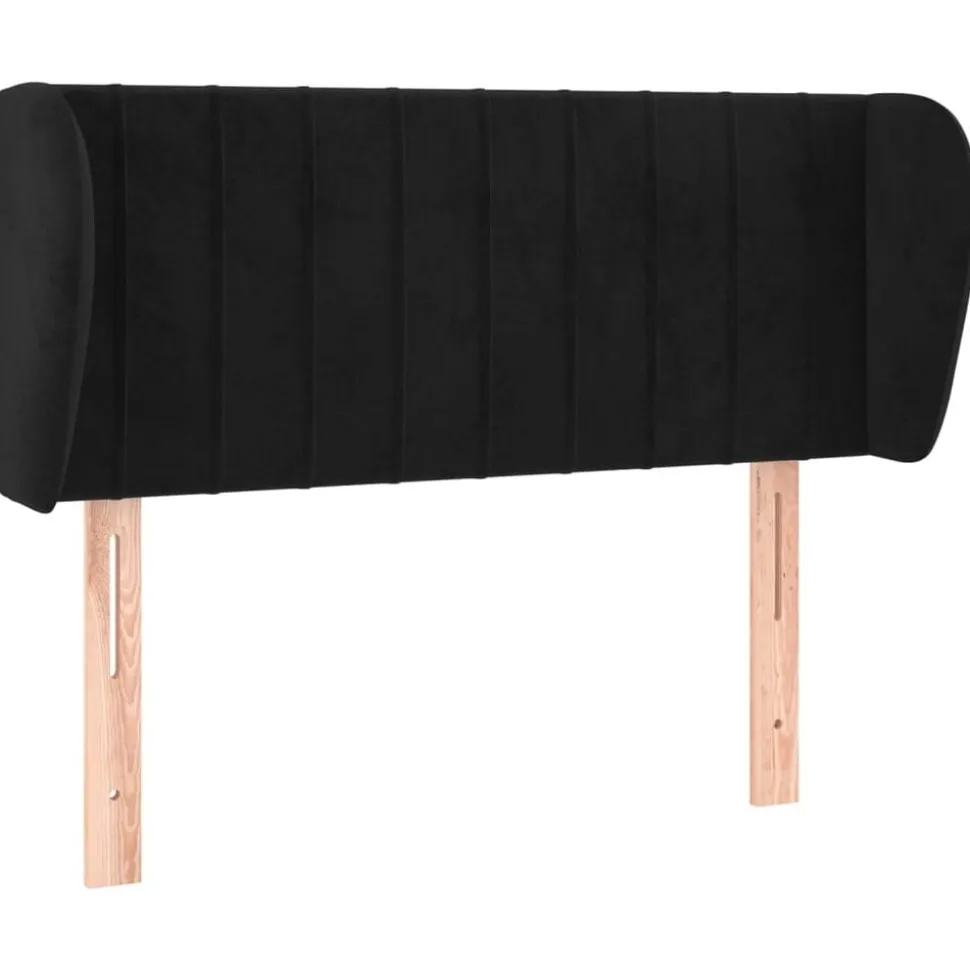 vidaXL Hoofdbord met randen 83x23x78/88 cm fluweel zwart