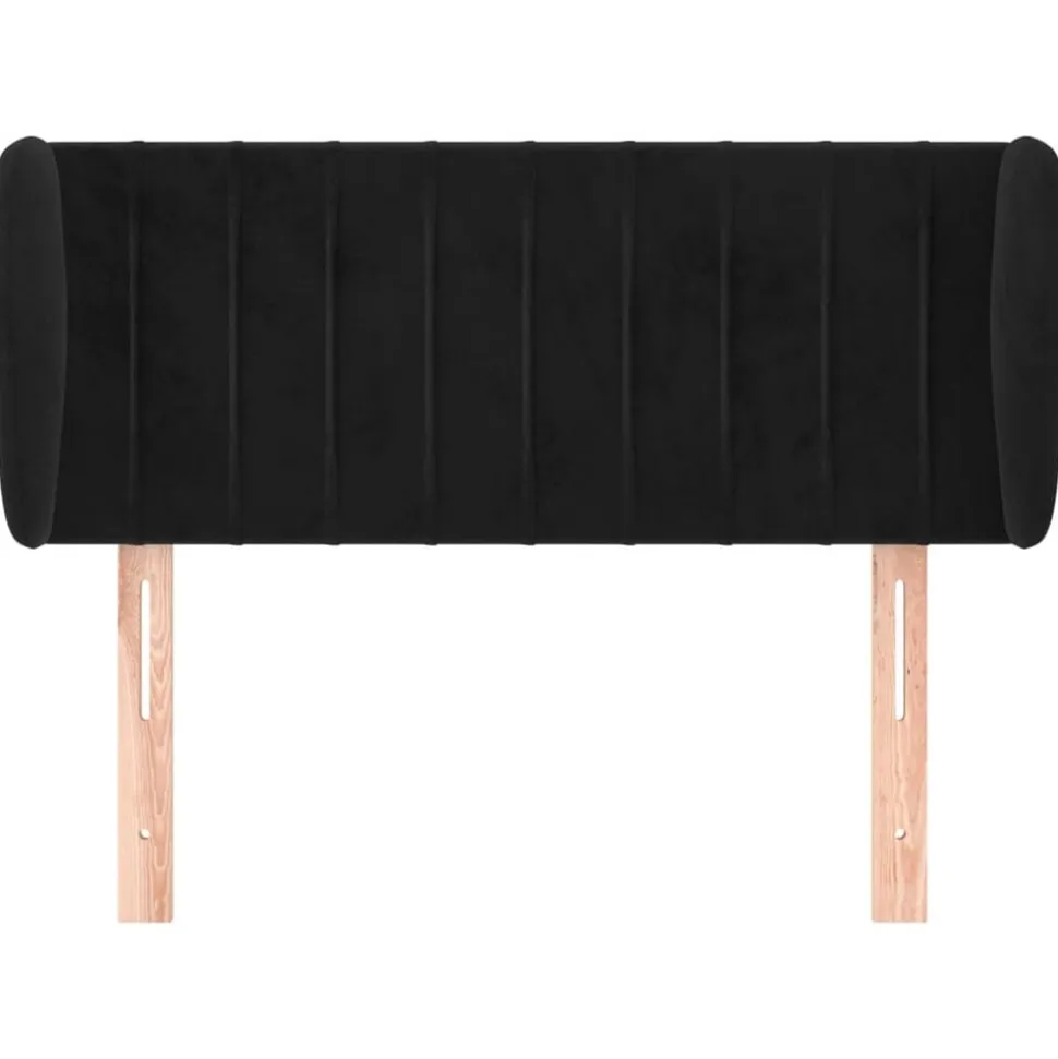 vidaXL Hoofdbord met randen 83x23x78/88 cm fluweel zwart