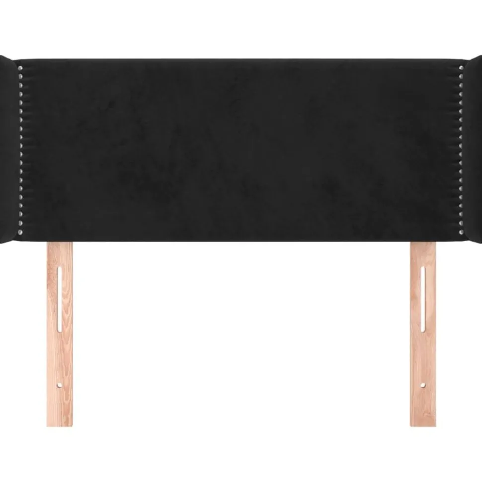 vidaXL Hoofdbord met randen 93x16x78/88 cm fluweel zwart