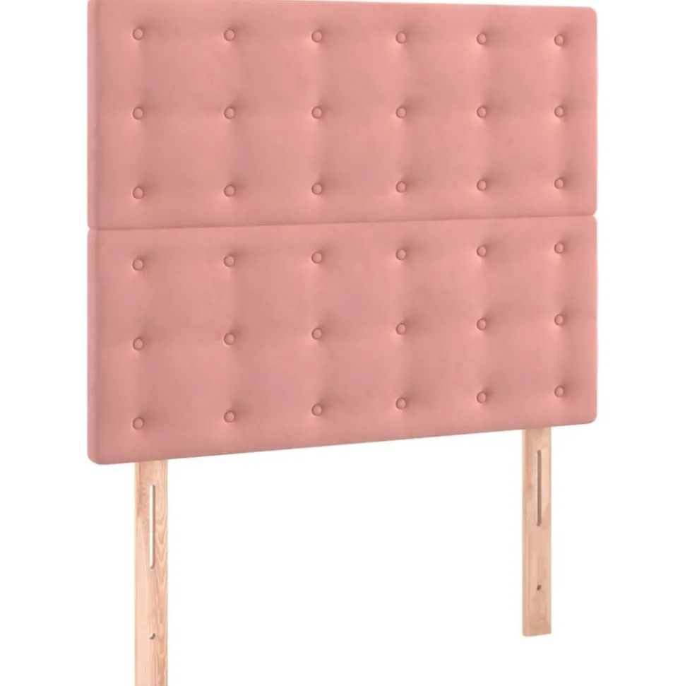 vidaXL Hoofdbord roze 80x5x118/128 cm fluweel