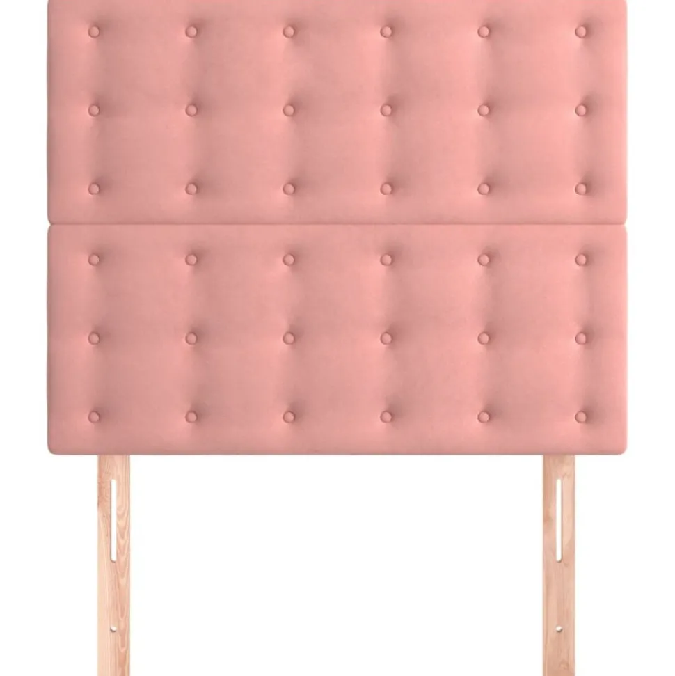 vidaXL Hoofdbord roze 80x5x118/128 cm fluweel
