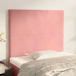 vidaXL Hoofdbord roze 80x5x118/128 cm fluweel