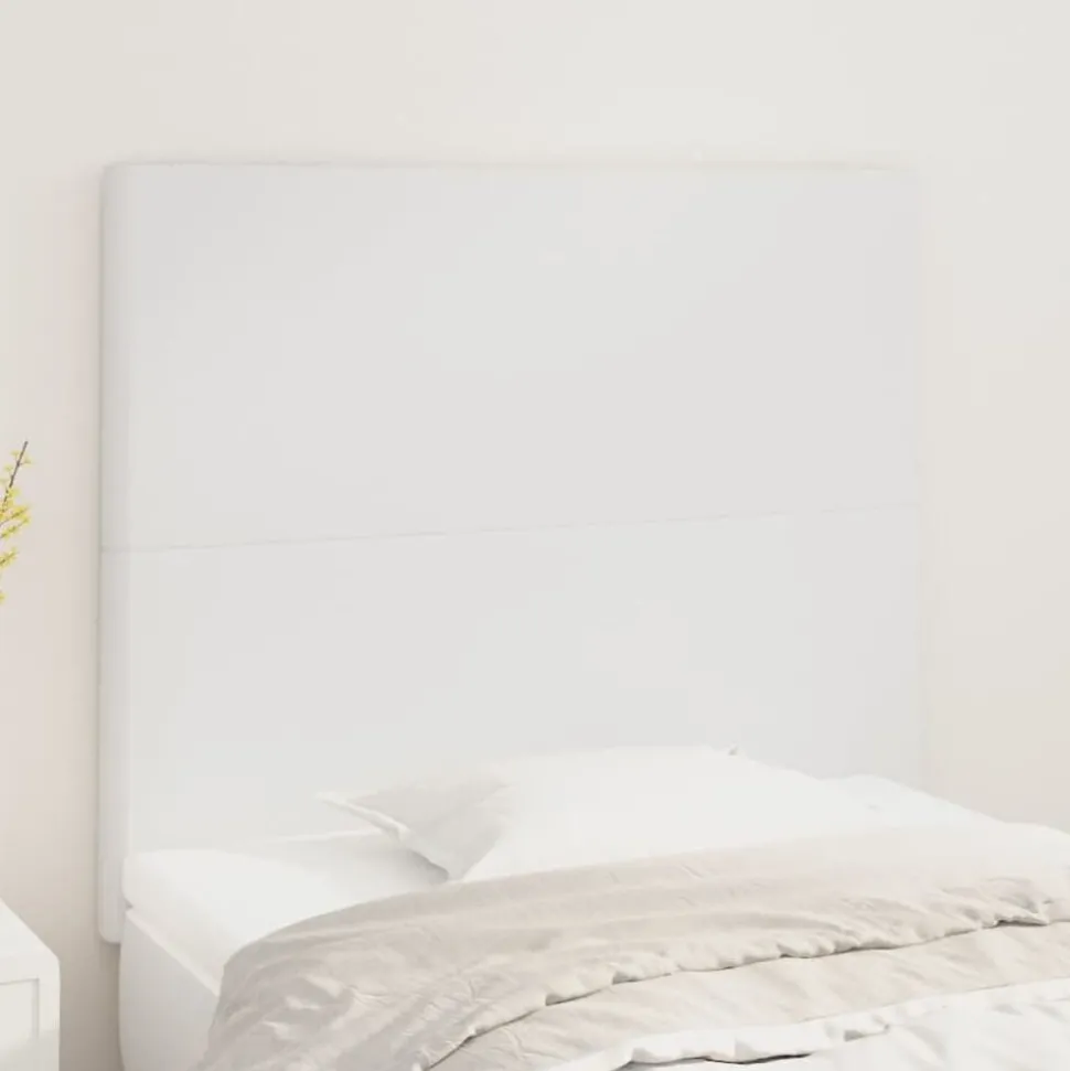 vidaXL Hoofdbord wit 80x5x118/128 cm kunstleer