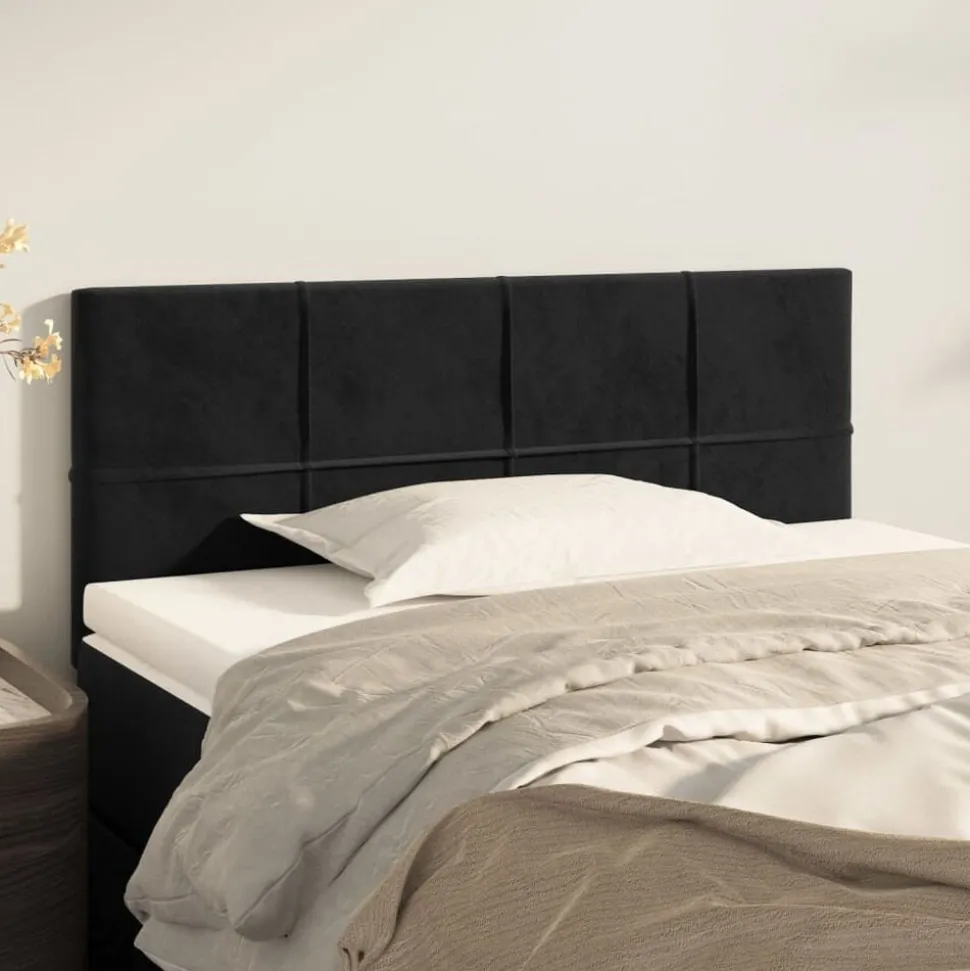 vidaXL Hoofdbord 80x5x78/88 cm fluweel zwart