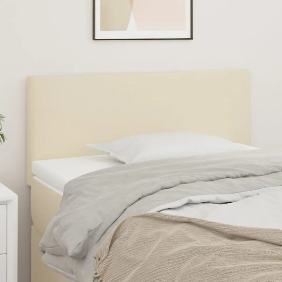 vidaXL Hoofdbord 80x5x78/88 cm kunstleer crèmekleurig
