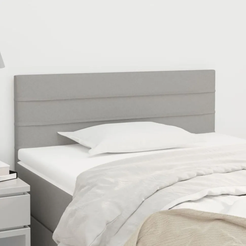 vidaXL Hoofdbord 80x5x78/88 cm stof lichtgrijs