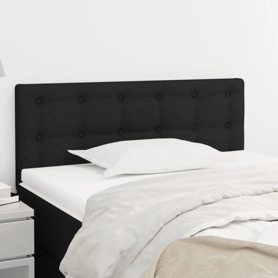 vidaXL Hoofdbord 80x5x78/88 cm stof zwart