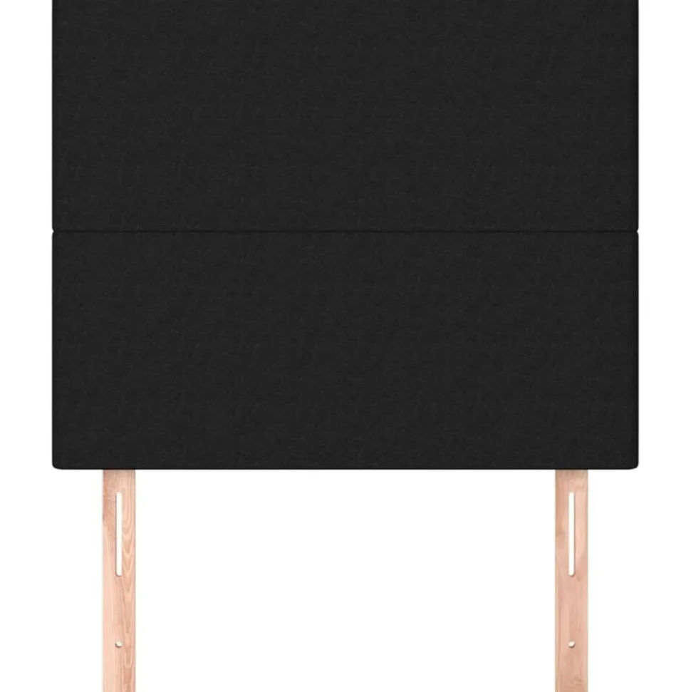 vidaXL Hoofdbord zwart 80x5x118/128 cm stof