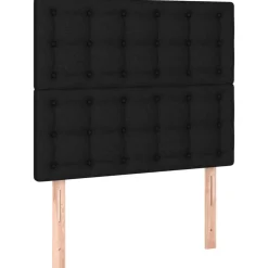 vidaXL Hoofdbord zwart 80x5x118/128 cm stof