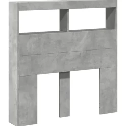 vidaXL Hoofdbordkast met LED-verlichting 100x17x102 cm betongrijs