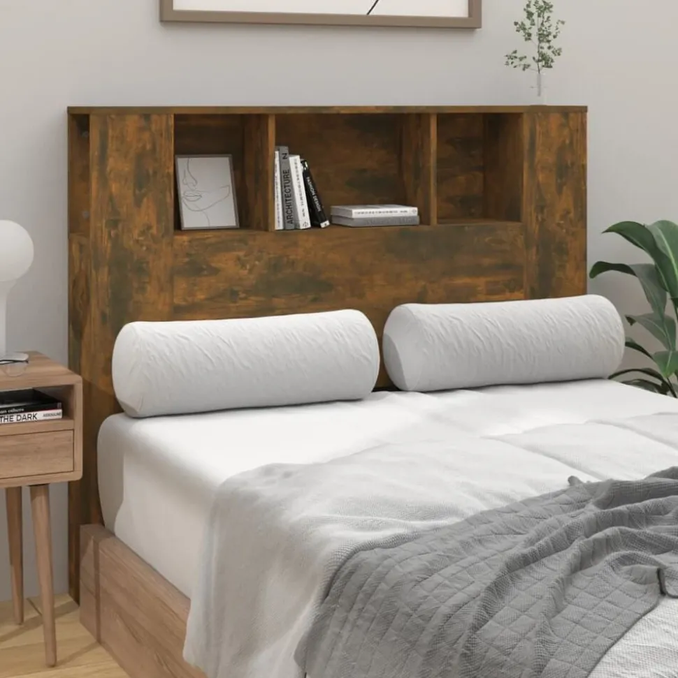 vidaXL Hoofdbordkast 120x18,5x102,5 cm gerookt eikenkleurig