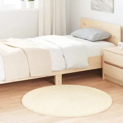 vidaXL Hoogpolig vloerkleed NAVARRA 100x100 cm polyester crèmekleurig