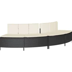 vidaXL Hottub-bankjes met kussens 2 st poly rattan zwart