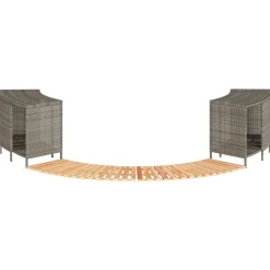 vidaXL Hottub-ombouw poly rattan massief acaciahout grijs
