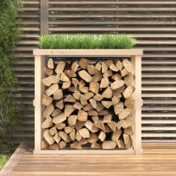 vidaXL Houtblokhouder 108x52x106 cm massief grenenhout