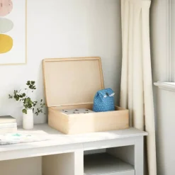 vidaXL Houten kist met deksel 40x30x13 cm massief grenenhout