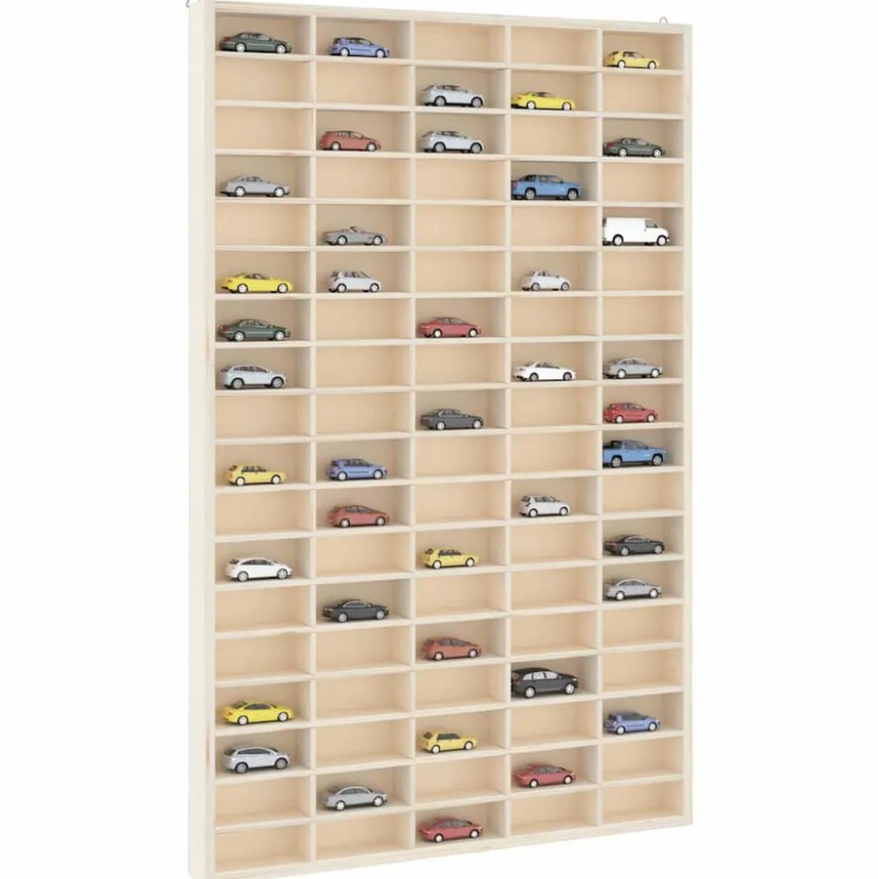 vidaXL Houten Verzamelaarsvitrine met 90 Vakken 50,5x4,5x79cm
