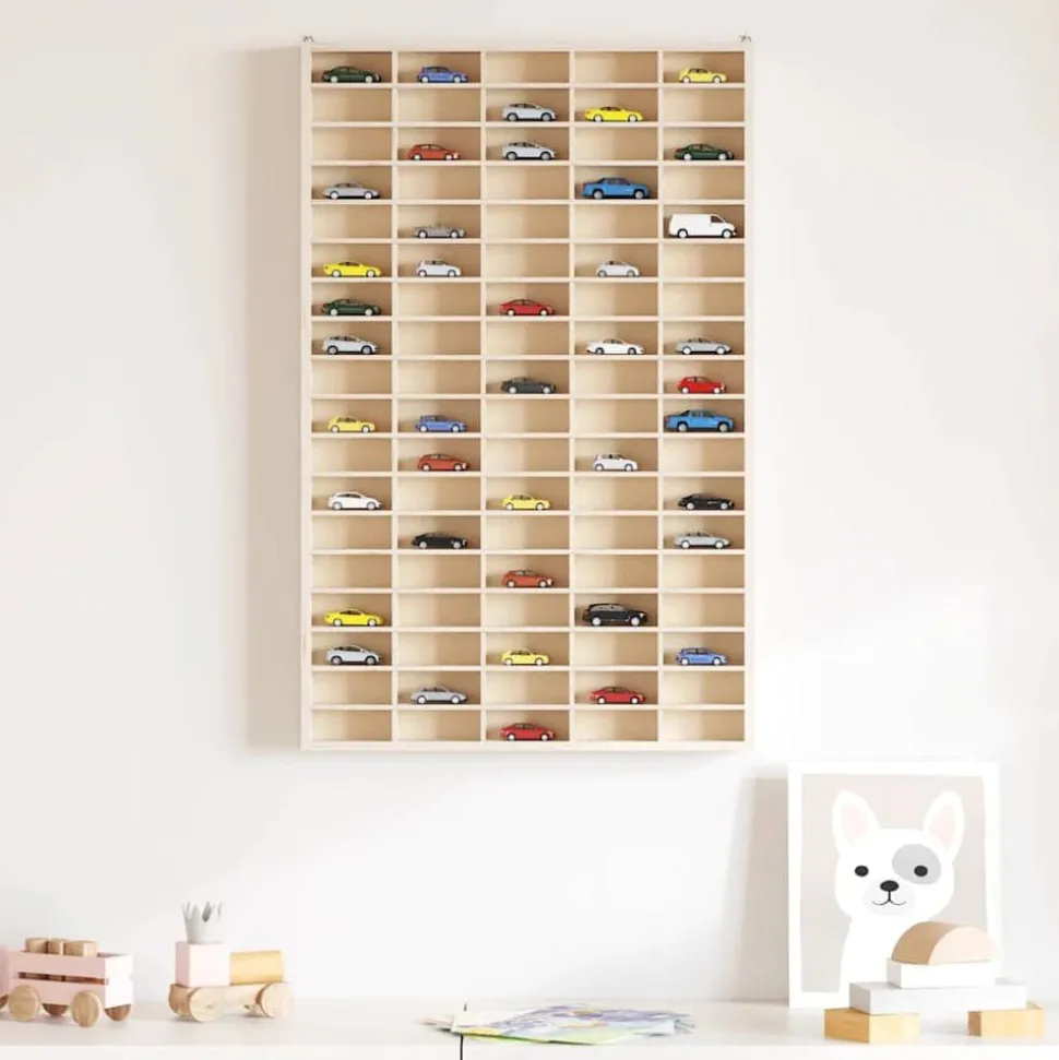 vidaXL Houten Verzamelaarsvitrine met 90 Vakken 50,5x4,5x79cm