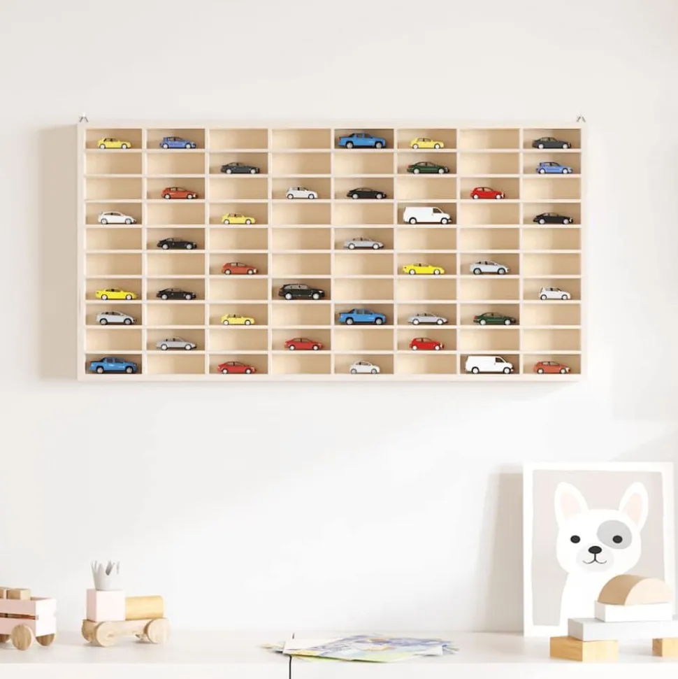 vidaXL Houten Verzamelaarsvitrine met 80 Vakken 80x4,5x40,5cm