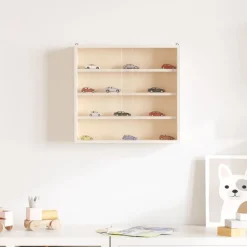 vidaXL Houten verzamelvitrine met deuren 40x8,5x37 cm