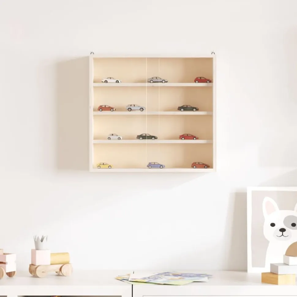 vidaXL Houten verzamelvitrine met deuren 40x8,5x37 cm