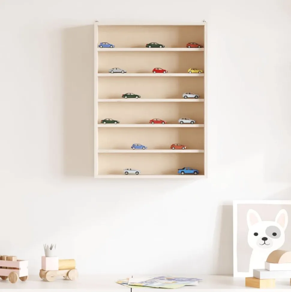 vidaXL Houten verzamelvitrine met 6 planken 40x8,5x55 cm