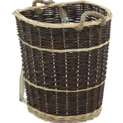 vidaXL Houtmand met draagriemen 44,5x37x50 cm natuurlijk wilgenhout