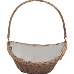 vidaXL Houtmand met handvat 57x46,5x52 cm wilgenhout bruin