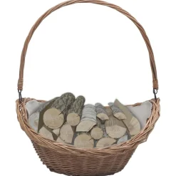 vidaXL Houtmand met handvat 57x46,5x52 cm wilgenhout bruin