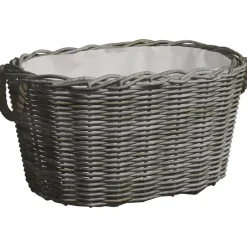 vidaXL Houtmand met handvatten 59x42x28 cm wilgenhout grijs