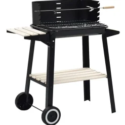 vidaXL Houtskoolbarbecue staand met wieltjes