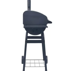 vidaXL Houtskoolbarbecue roker met onderschap zwart