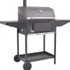 vidaXL Houtskoolbarbecue met onderplank zwart