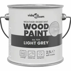 vidaXL Houtverf Grijs 2,5 L Wandprint