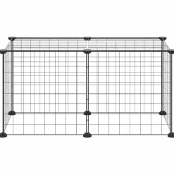 vidaXL Huisdierenkooi met 8 panelen 35x35 cm staal zwart