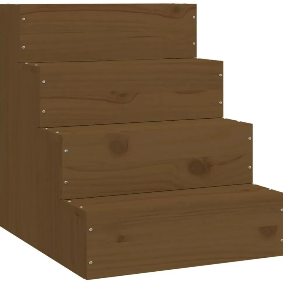 vidaXL Huisdierentrap 40x49x47 cm massief grenenhout honingbruin