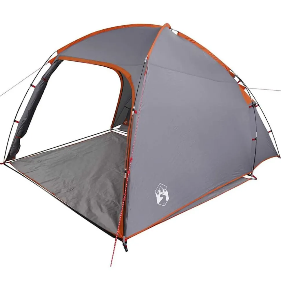 vidaXL Huisje Tent met dak Grijs en Oranje 370 x 230 x 185 cm taft