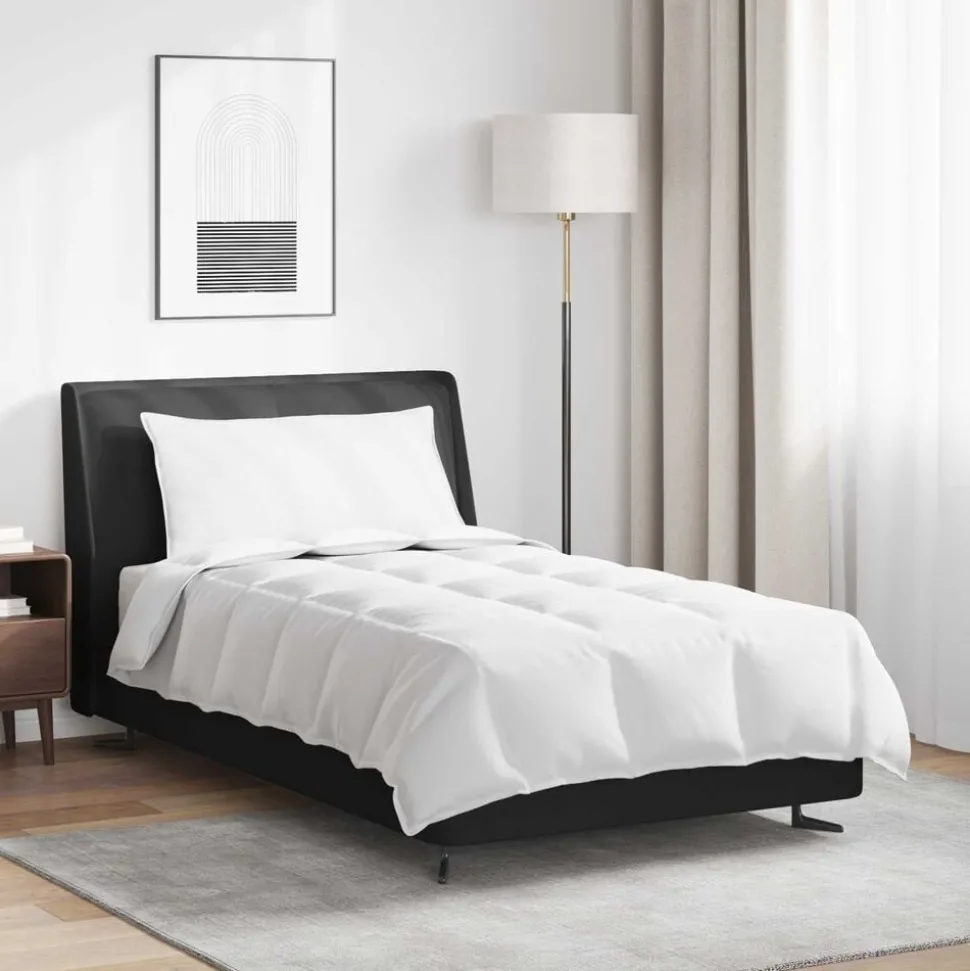 vidaXL 2-in-1 Dekbed met kussen 2 pcs Wit Donsveertjes