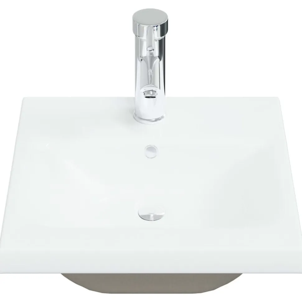 vidaXL Inbouwwastafel met kraan 42x39x18 cm keramiek wit