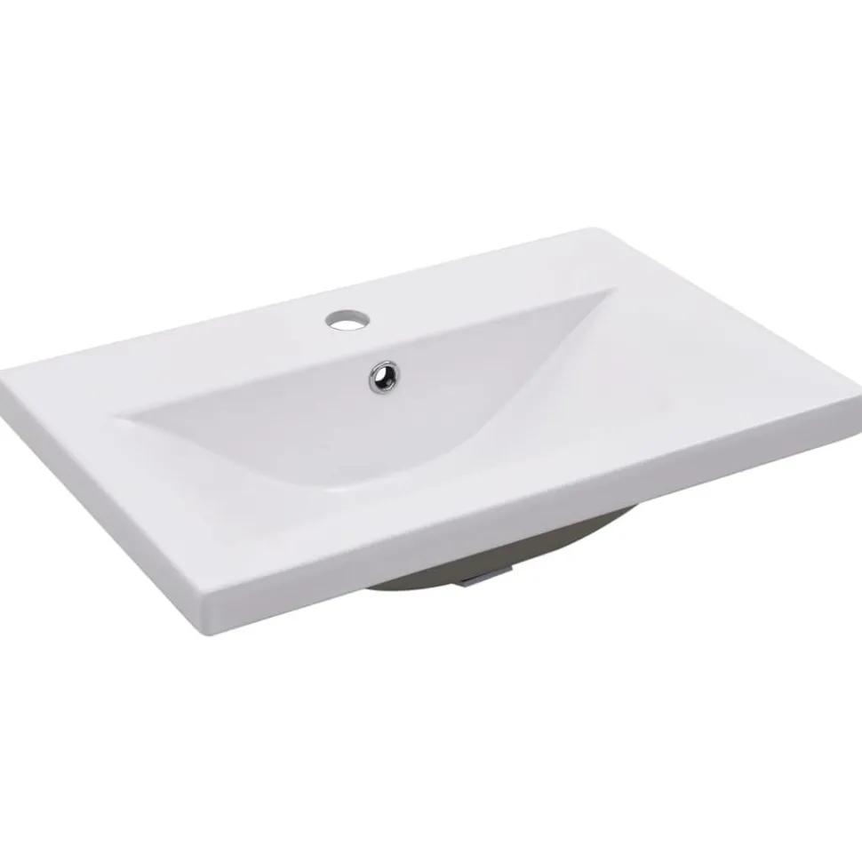vidaXL Inbouwwastafel 61x39,5x18,5 cm keramiek wit