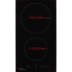vidaXL Inductiekookplaat met 2 kookzones aanraakbediening 3500 W glas