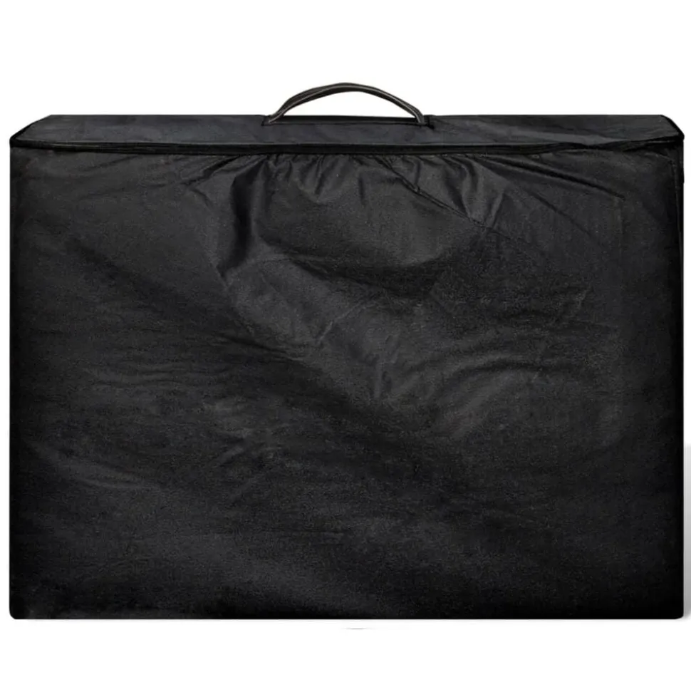vidaXL Inklapbare massagetafel 2 zones met houten frame (zwart)