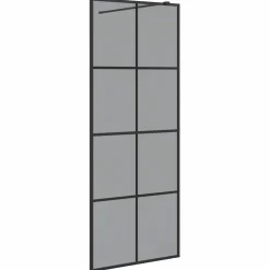 vidaXL Inloop Douche Wand Zwart 80 x 195 cm gehard glas