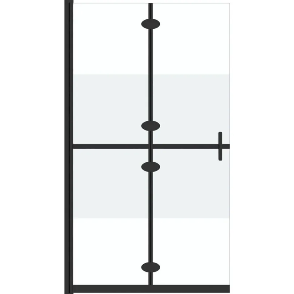 vidaXL Inloopdouchewand inklapbaar 70x190 cm ESG-glas halfmat